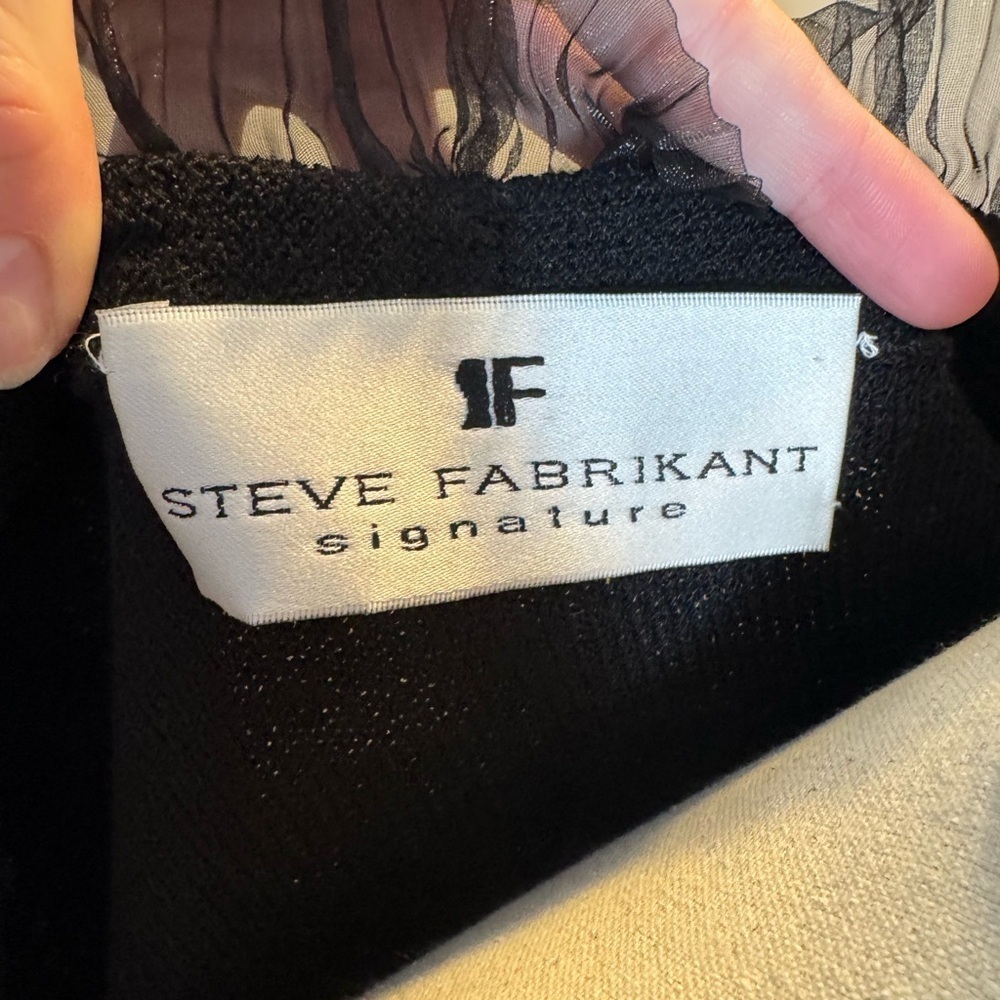 Vintage Steve Fabrikant Signature Black Wool Dress - Size S - Picture 3 of 12